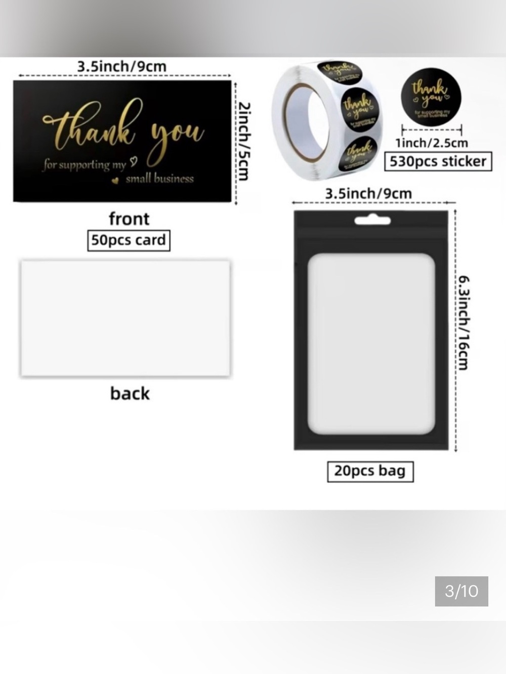 600 Piece Shipping Bundle 50 cards 20 bags 530 stickers - Picture 2 of 2